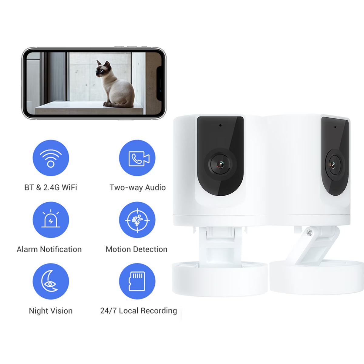 Motion Detection 1080P Basic Indoor Camera Two Way Audio Night Vision