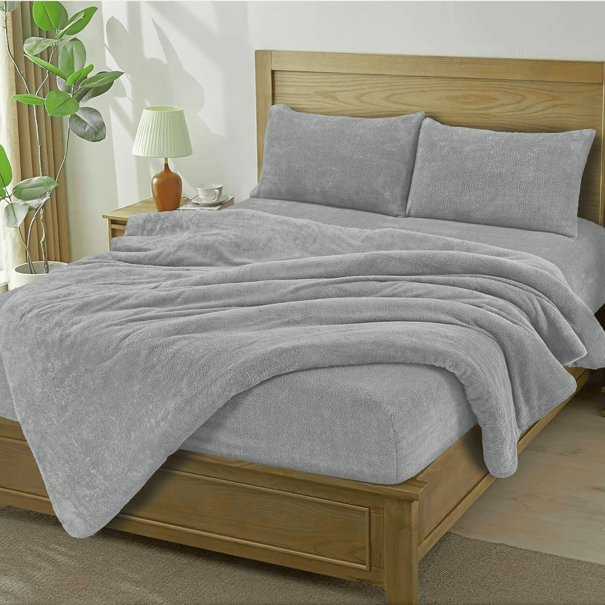 Soft Teddy Fleece Duvet Cover Breathable, Comfortable & Durable Bedding Cover Cosy, Easy-Care Terry Duvet Cover for Everyday Use