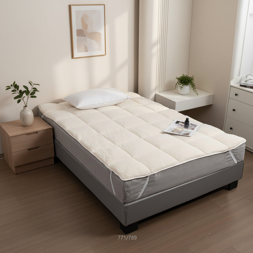 Teddy Fleece Mattress Topper Extra Soft Plush Bed Topper Warm & Cosy Mattress Protector (Copy)