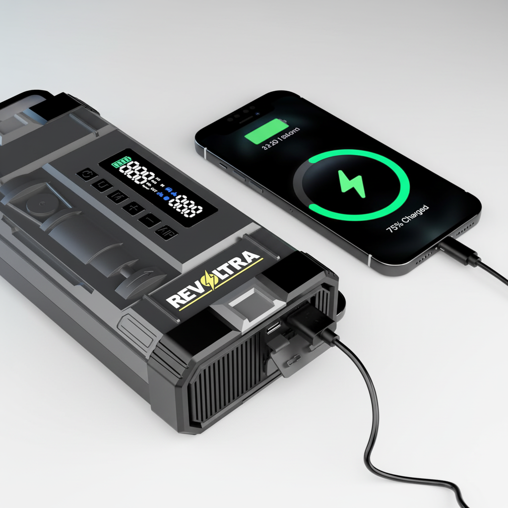 Revoltra 9-in-1 Jump Starter Power Pack With 150PSI Air Compressor, 6000A Car Battery Booster Jump Starter, Car Starter Power Bank With Jump leads & Insulated Gloves