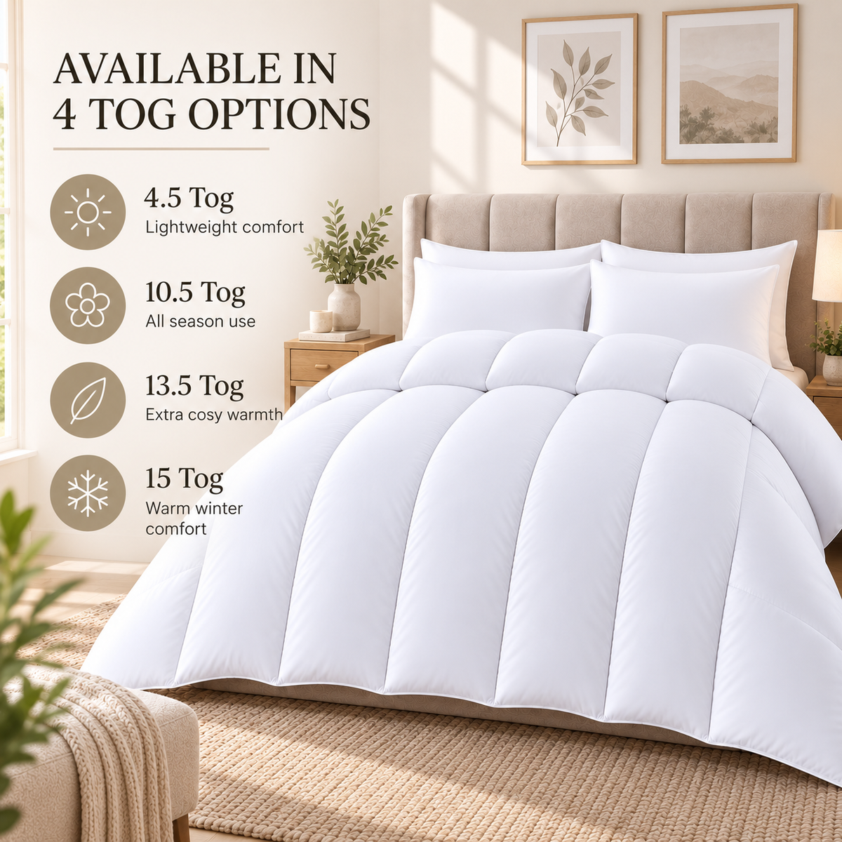 Microfiber All-Season Duvet – Lightweight, Skin-Friendly