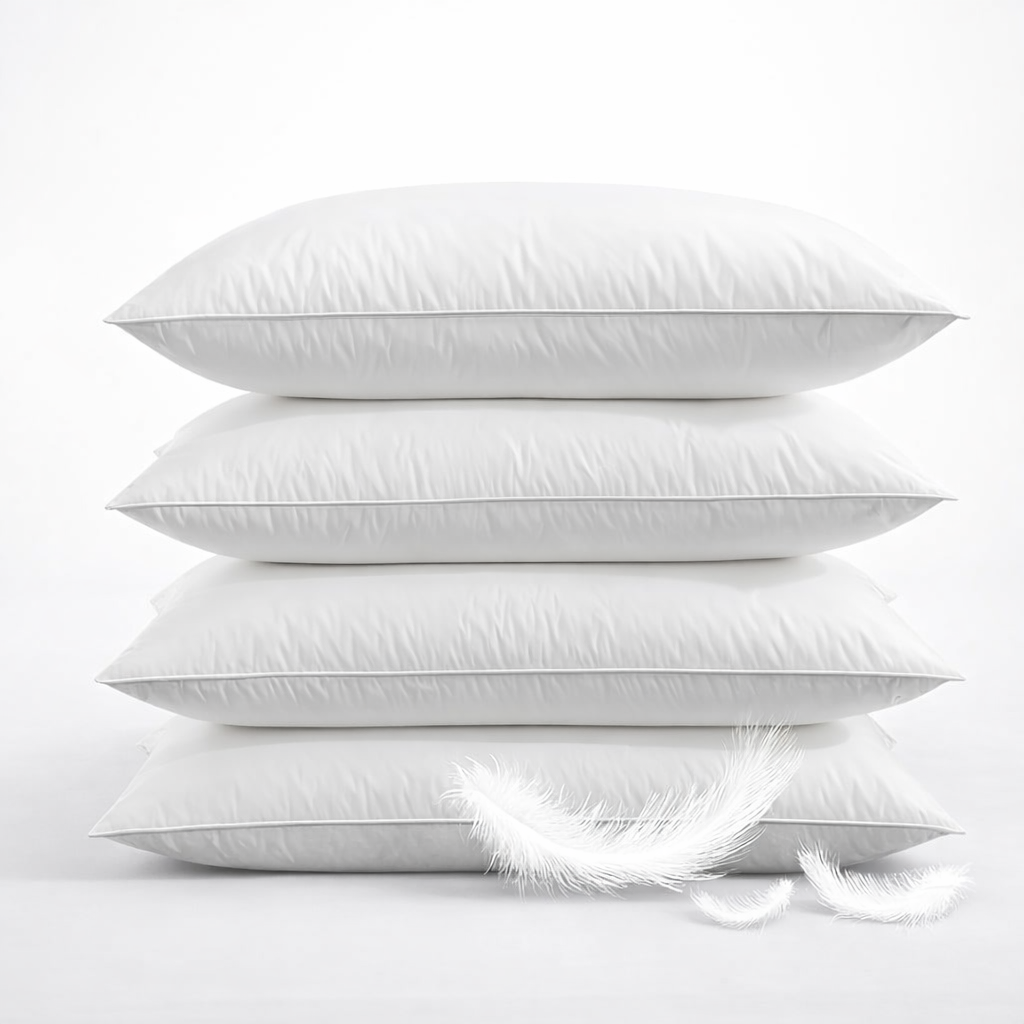 Duck Feather Pillows 2 Pack - Luxurious Comfort for Restful Sleep-Hypoallergenic & Anti Dust Mite-2 Duck Feather Pillows UK