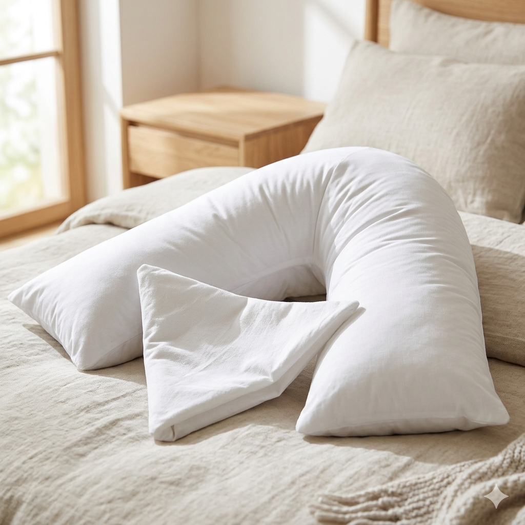 Supreme Comfort V-Shaped Pillow Set - Complete with Pillowcase
