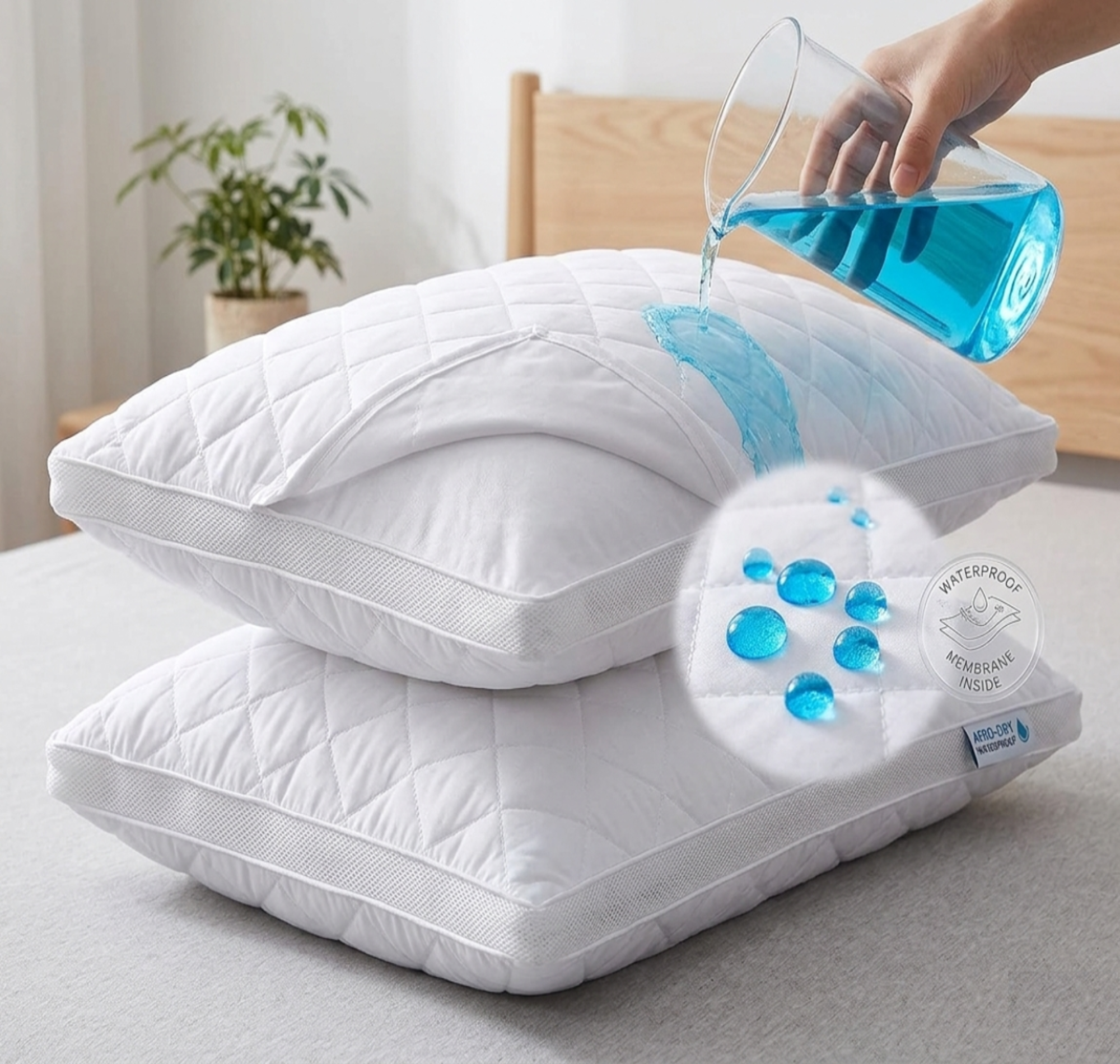 Quilted Waterproof Pillow Protectors - Sleep Secure, Breathable & Hypoallergenic