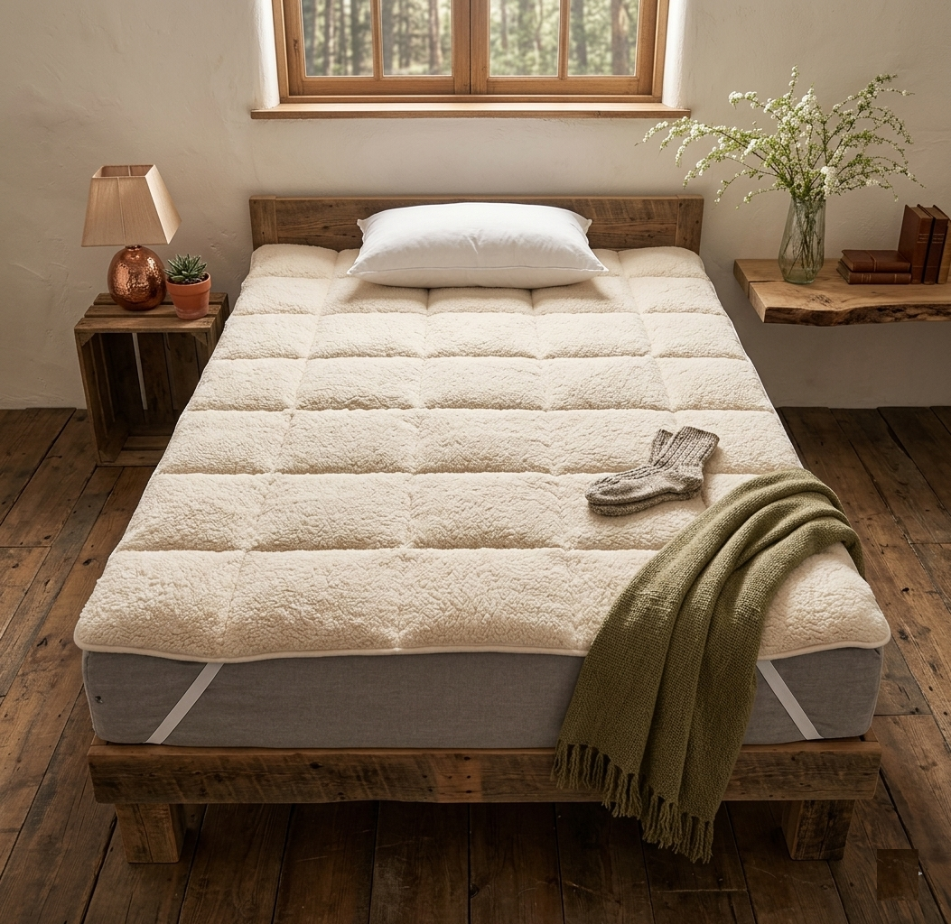 Teddy Fleece Mattress Topper Extra Soft Plush Bed Topper Warm & Cosy Mattress Protector