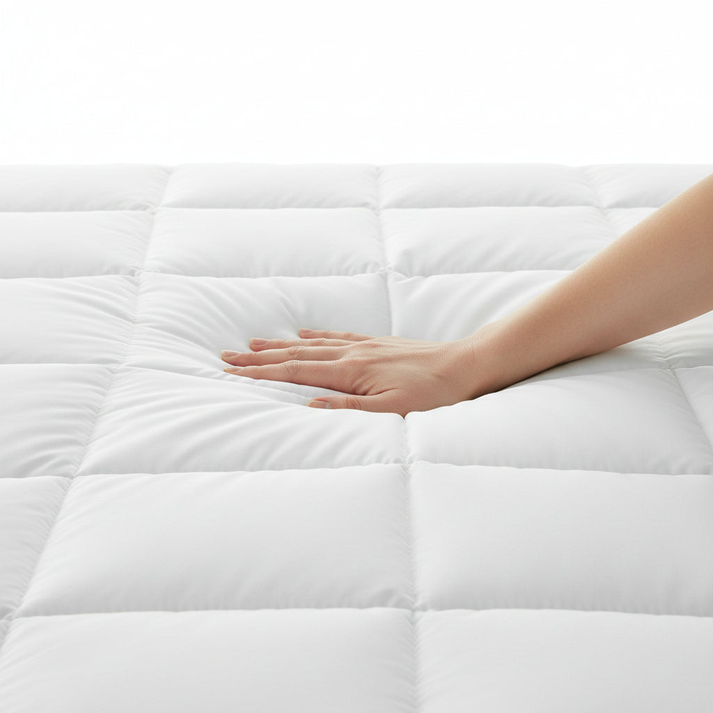 Bed Mattress Topper (4 Inch/10 cm) Extra Deep Hotel Quality, Soft Supportive Breathable Comfortable Quilted Mattress Topper With Easy Fit Elasticated Straps