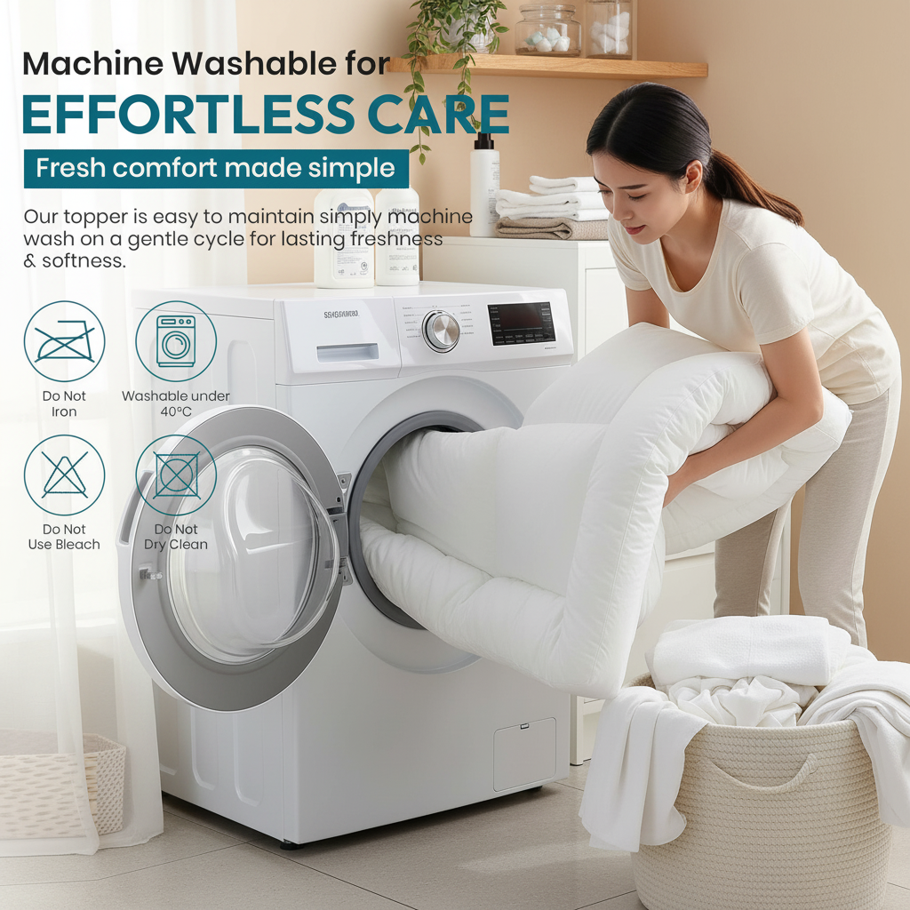 Bed Mattress Topper (4 Inch/10 cm) Extra Deep Hotel Quality, Soft Supportive Breathable Comfortable Quilted Mattress Topper With Easy Fit Elasticated Straps