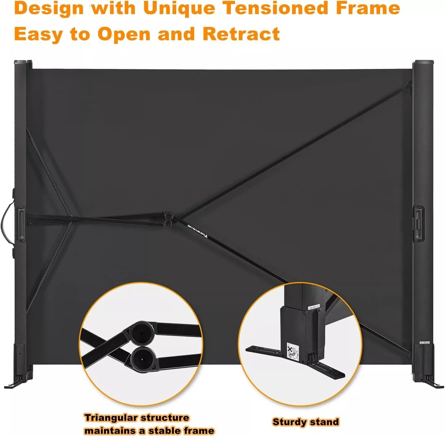 50-Inch Portable Projector Screen with Stand – 4:3 HD Screen for Indoor & Outdoor Use