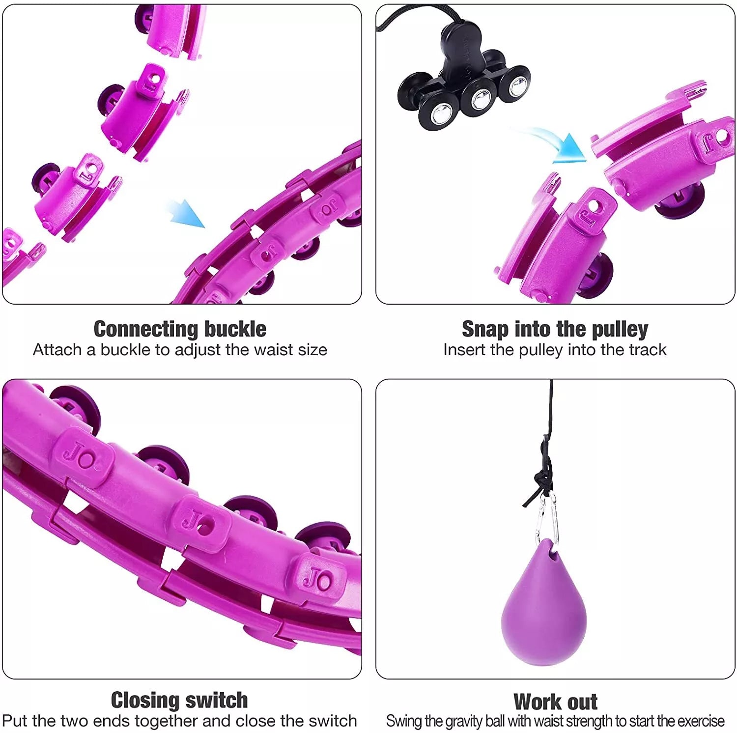 24 Knots Weighted Hula Hoop for Adults - Smart Fitness Tool for Waist Slimming and Weight Loss