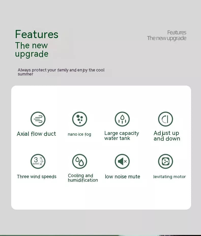 USB Rechargeable Air Conditioning Desk Misting Fan - Portable Air Cooler & Humidifier