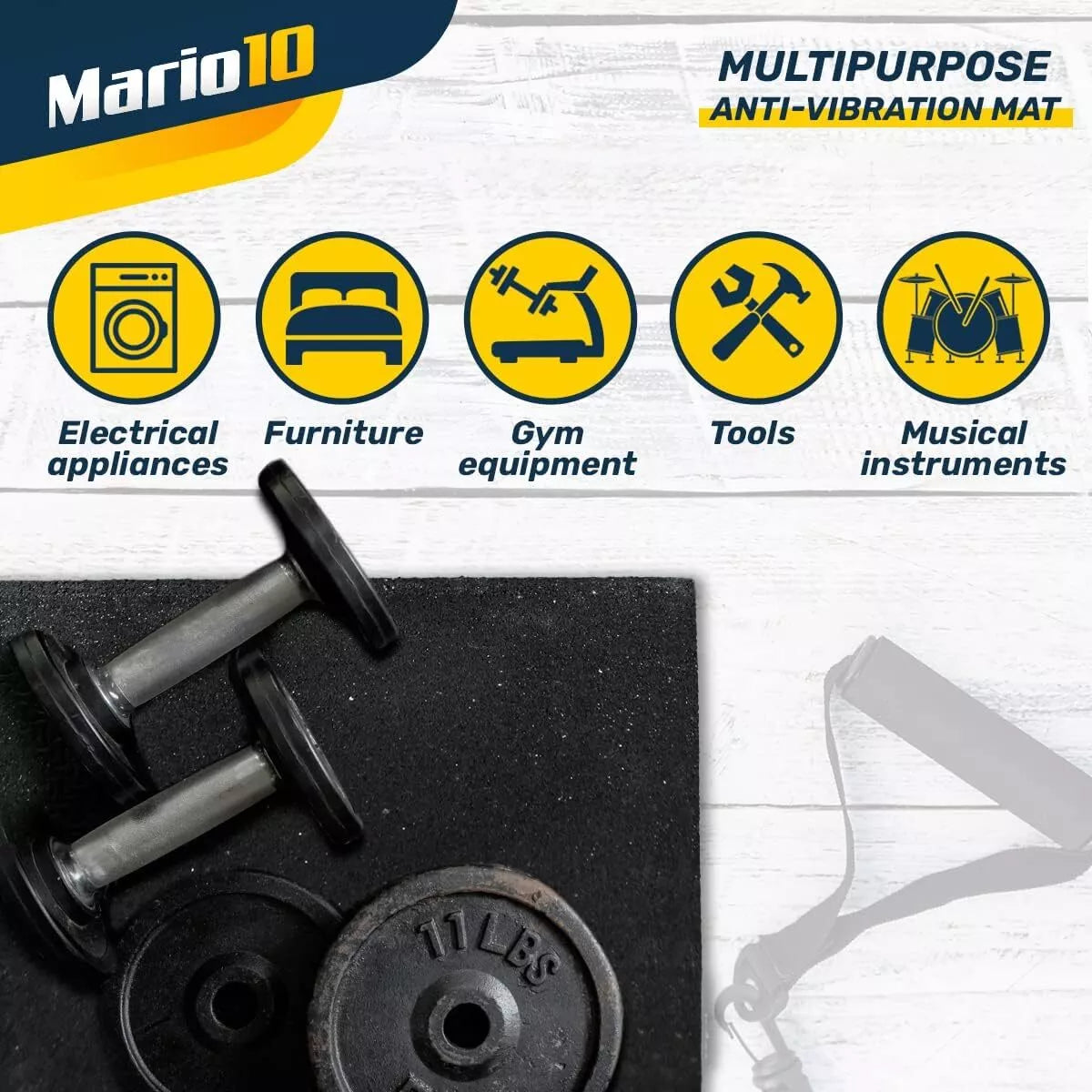 10-Piece Anti-Vibration Washing Machine Mat – Non-Slip Rubber Pads for Under Appliance Stability