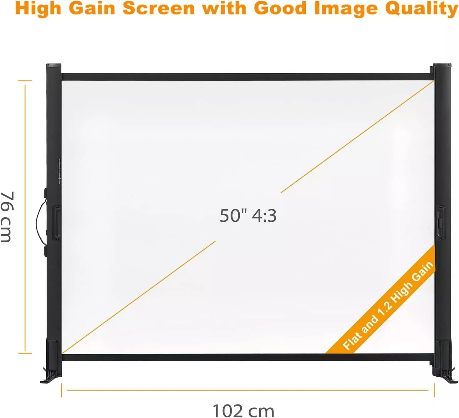 50-Inch Portable Projector Screen with Stand – 4:3 HD Screen for Indoor & Outdoor Use