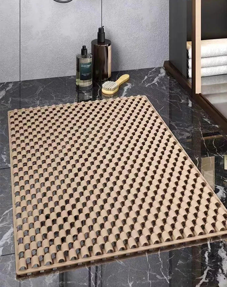 Large Non-Slip Rubber Bath Mat - Anti-Mould Shower Mat with Strong Suction for Extra Safety