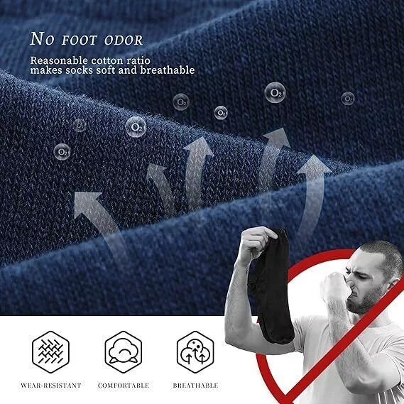 DarkCom Men’s Smart Dress Socks - 10-Pair Set, Navy Blue (UK Size 12-14) | Perfect Gift for Men