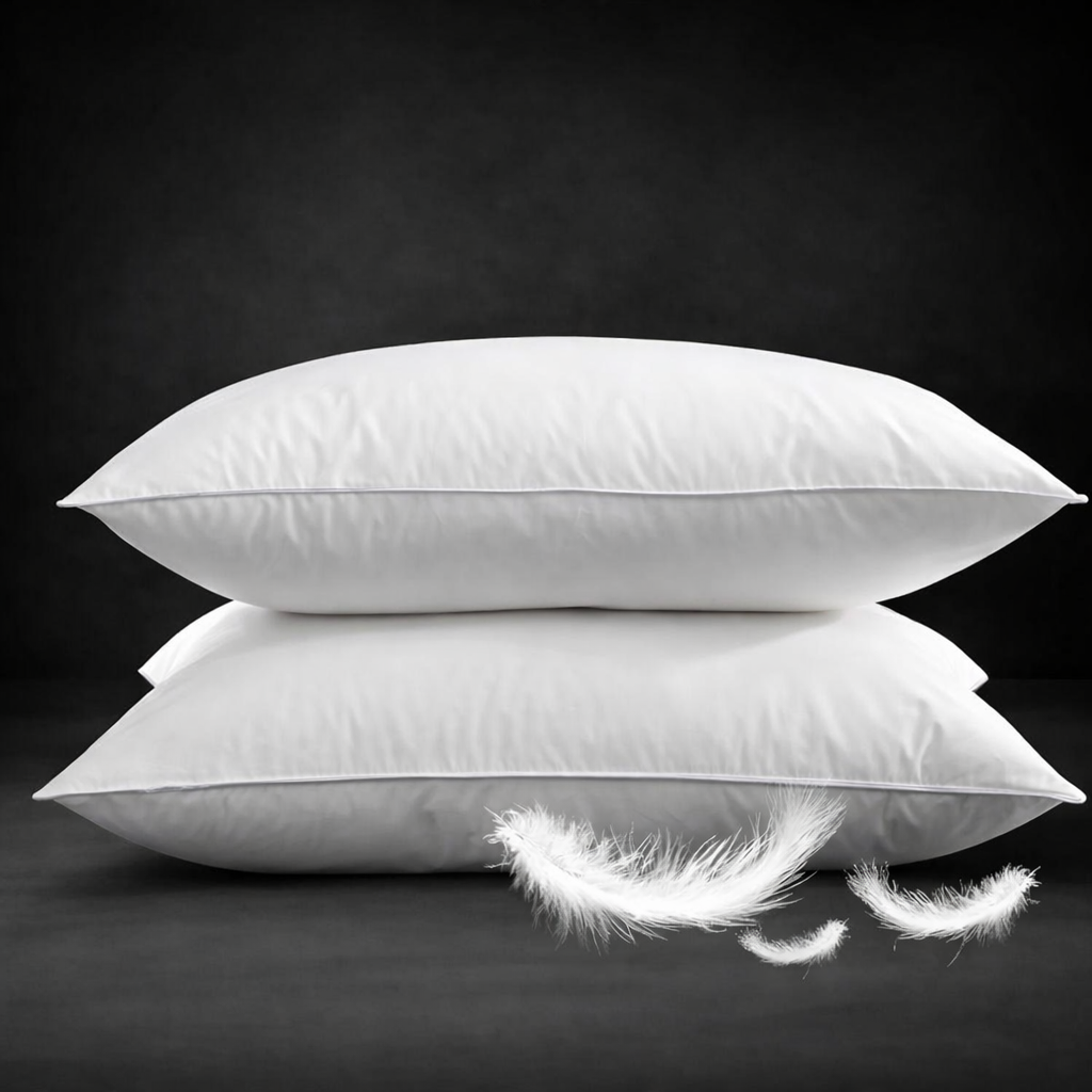 Duck Feather Pillows 2 Pack - Luxurious Comfort for Restful Sleep-Hypoallergenic & Anti Dust Mite-2 Duck Feather Pillows UK