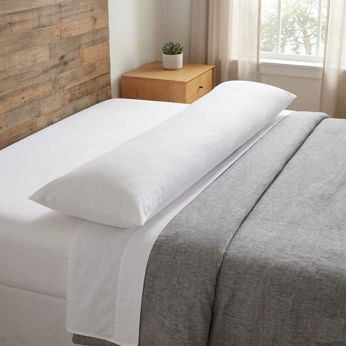 Long Bolster Body Pillow – Hollowfibre Filling, Pregnancy & Orthopedic Support (Pillow Only)