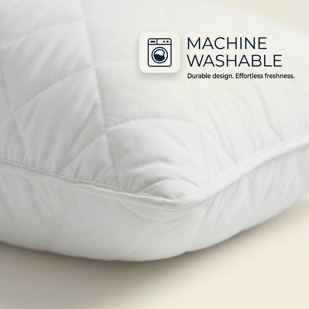 Quilted Pillow Protectors White Bed Pillows Cover Quilted Pillowcase, Extra Soft & Breathable Pillow Case