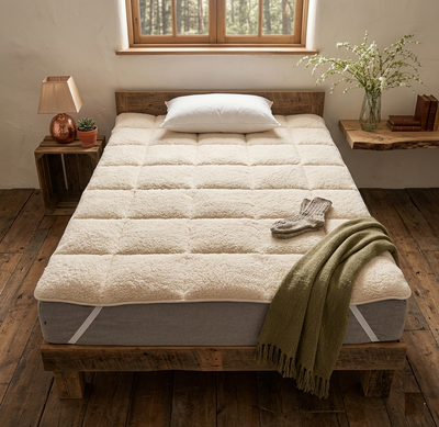Teddy Fleece Mattress Topper Extra Soft Plush Bed Topper Warm & Cosy Mattress Protector