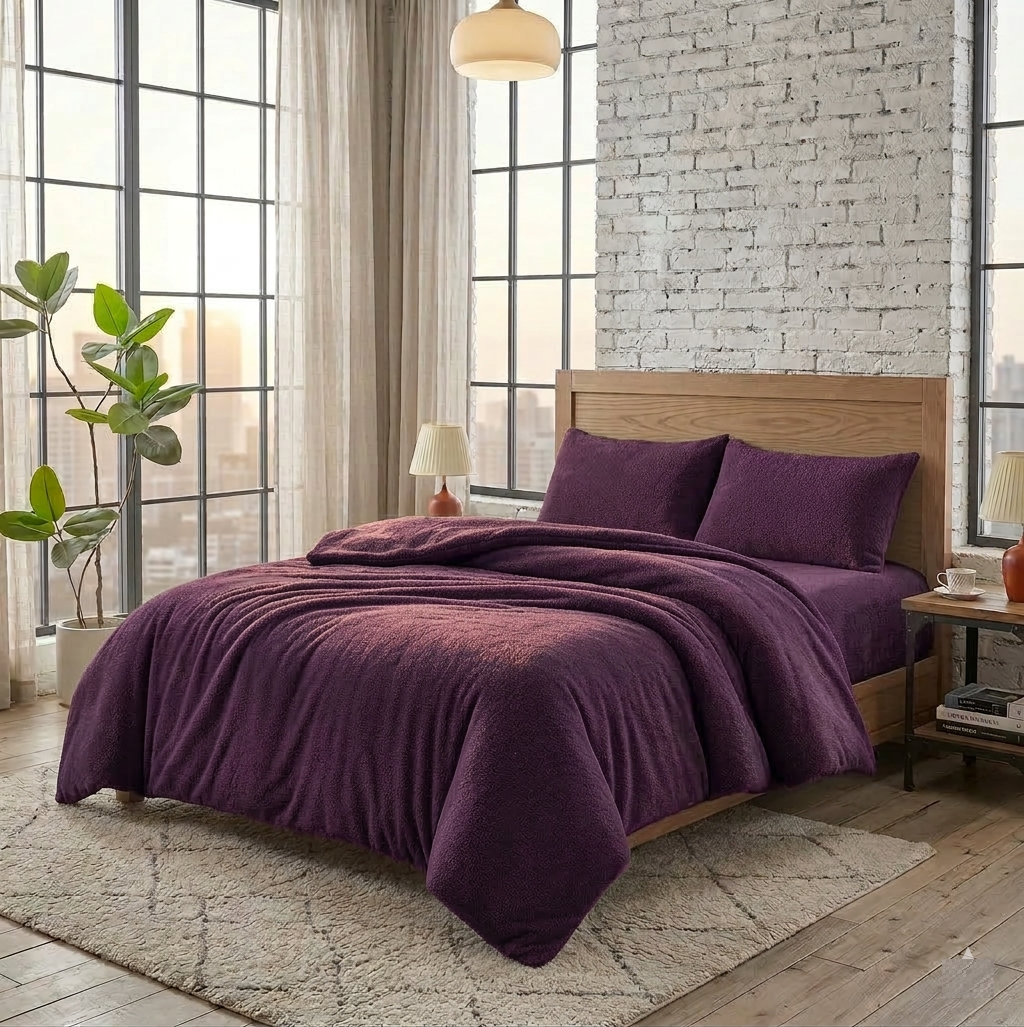 Soft Teddy Fleece Duvet Cover Breathable, Comfortable & Durable Bedding Cover Cosy, Easy-Care Terry Duvet Cover for Everyday Use (Copy)