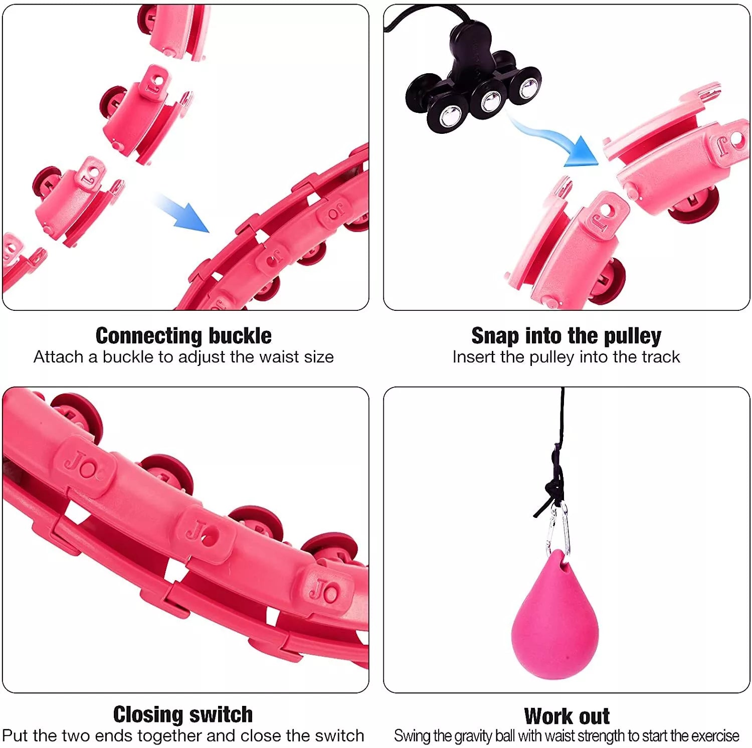 24 Knots Weighted Hula Hoop for Adults - Smart Fitness Tool for Waist Slimming and Weight Loss