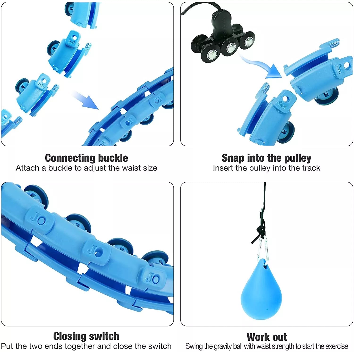 24 Knots Weighted Hula Hoop for Adults - Smart Fitness Tool for Waist Slimming and Weight Loss